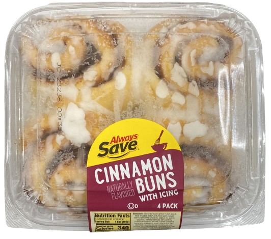 ALWAYS SAVE CINNAMON BUNS WITH ICING 4 PACK