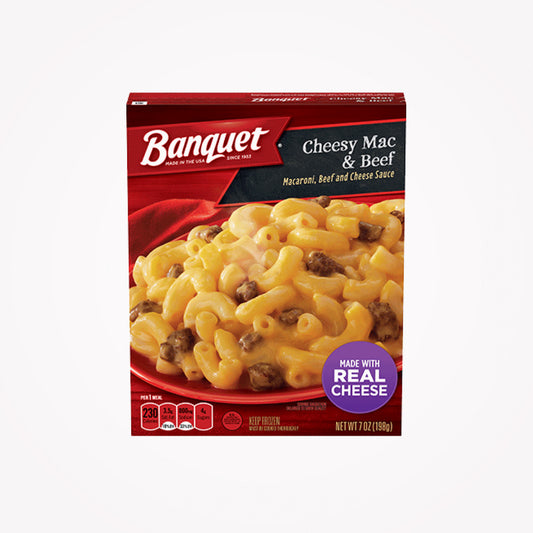 BANQUET CHEESY MAC & BEEF MADE WITH REAL CHEESE