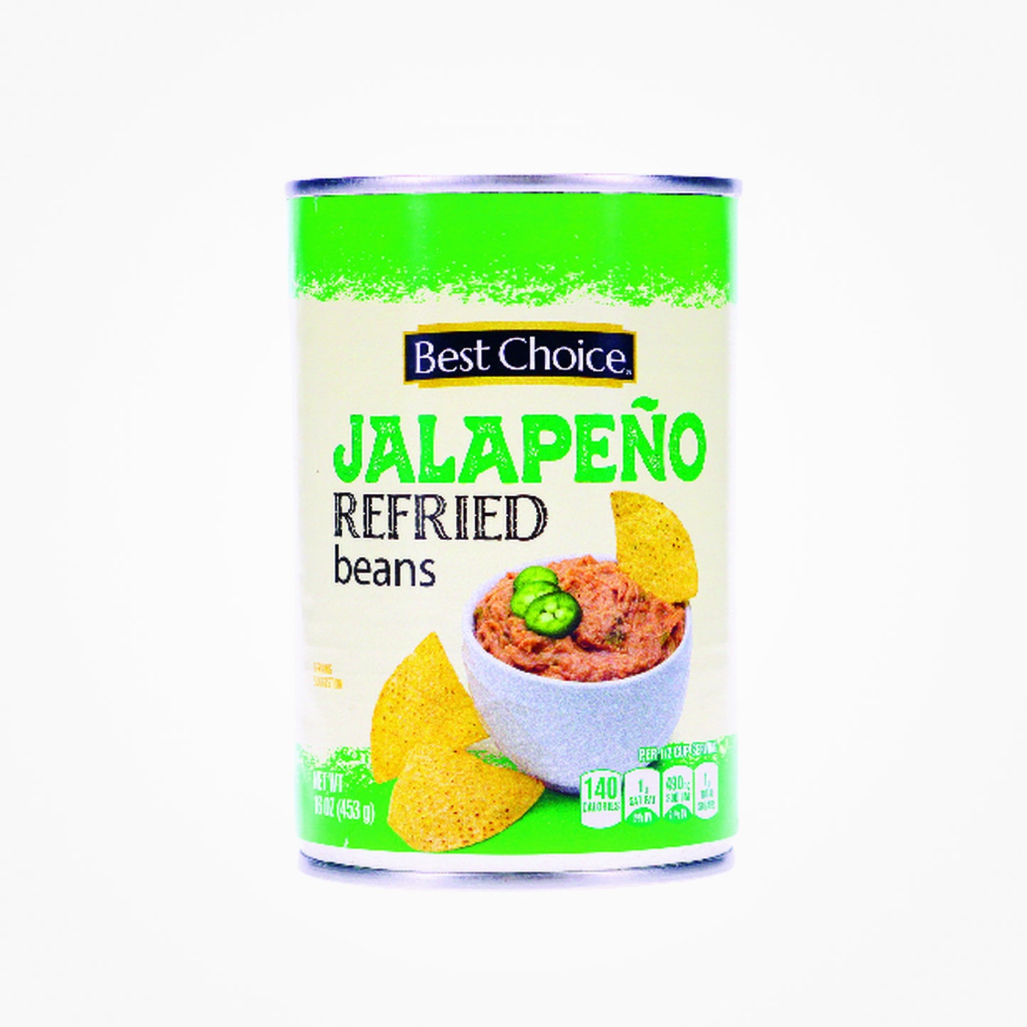 BEST CHOICE JALAPENO REFRIED BEANS-453G