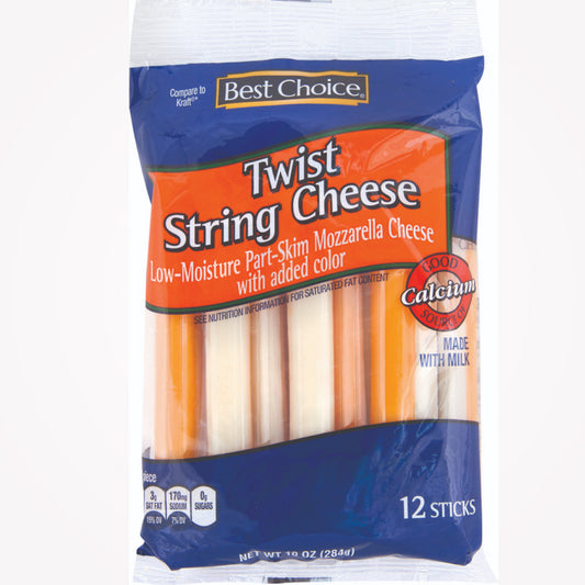 BEST CHOICE TWIST STRING CHEESE  283g- (Store pickup only)