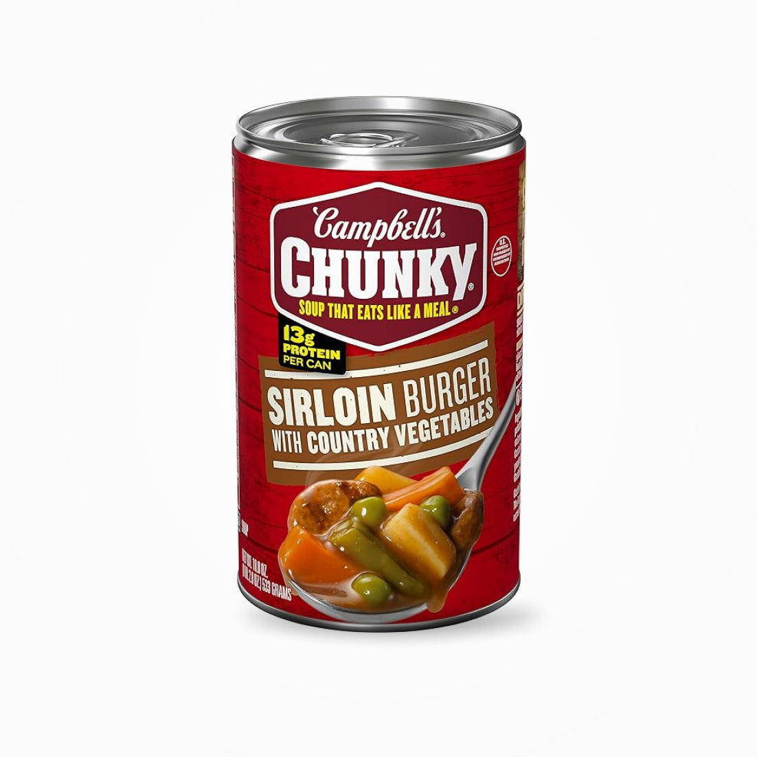 CAMPBELLS CHUNKY SIRLON BURGER WITH COUNTRY VEGETABLES