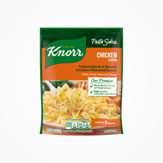 KNORR CHICKEN FLAVOR FETTUCCINE IN A SAVORY CHICKEN FLAVOURED SAUCE