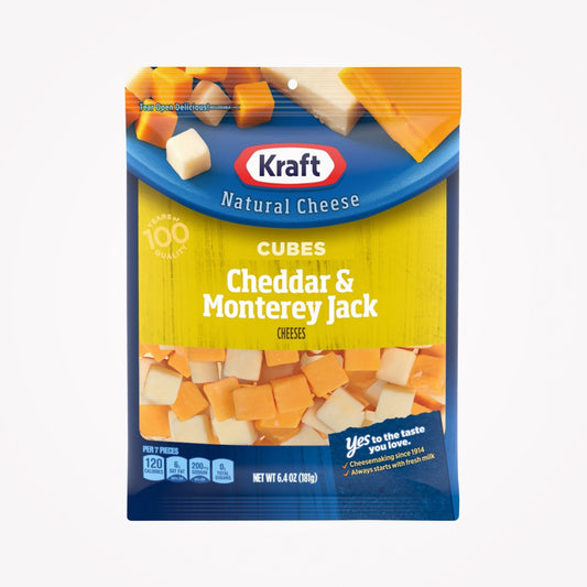 KRAFT NATURAL CHEESE CUBES CHEDDAR & MONTEREY JACK  189g- (Store pickup only)