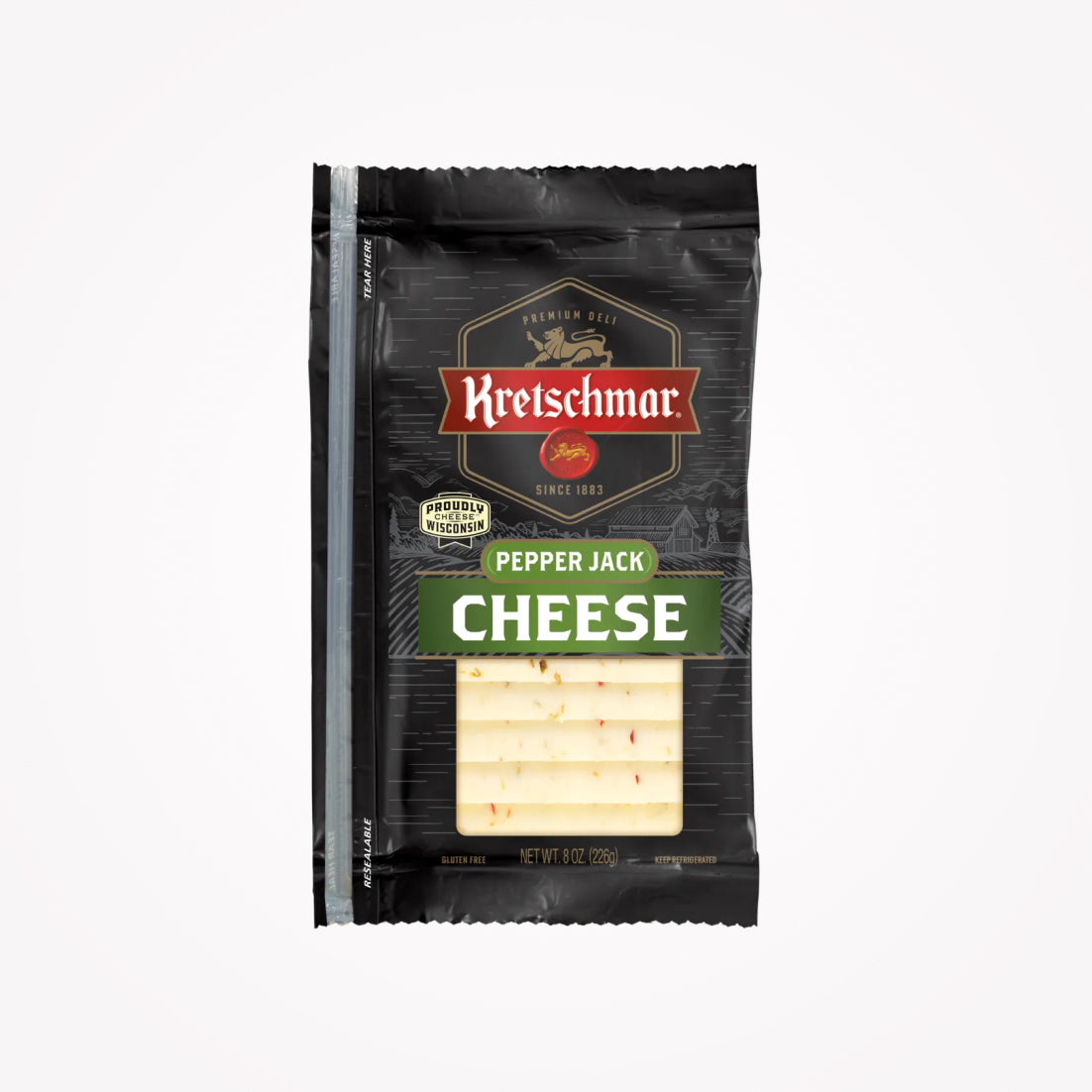 KRETSCHMAR PEPPERJACK CHEESE SLICES  226g -(Store pickup only)