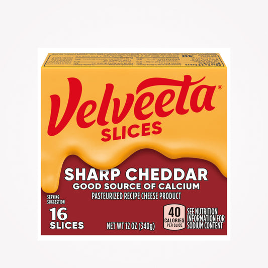 VELVEETA SLICES SHARP CHEDDAR 340g  - (Store pickup only)